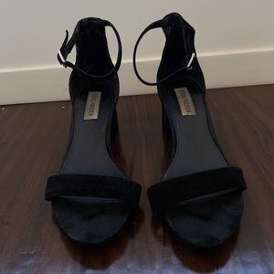 Steve Madden Ankle Strap Suede Block Heel Sandals